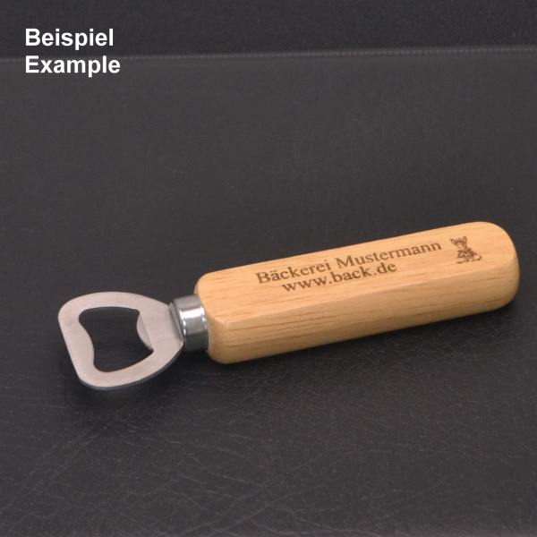 1 bottle opener / design, wood with engraving